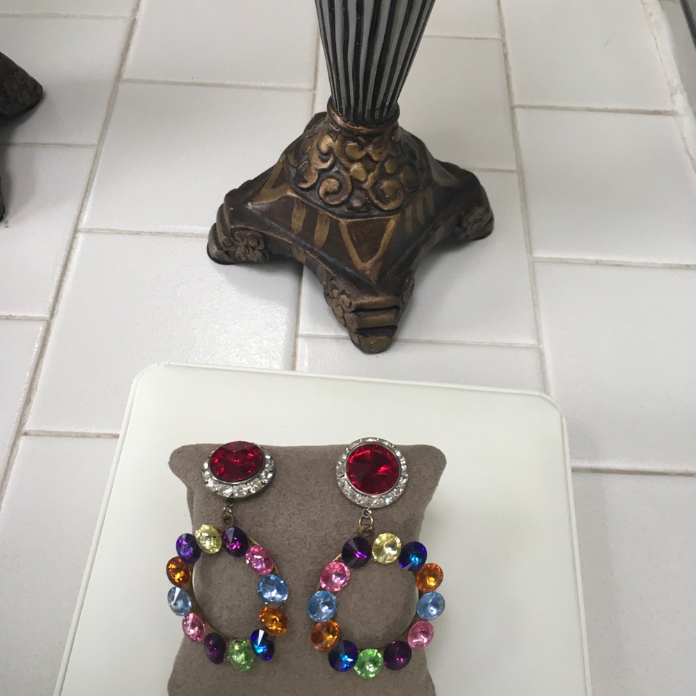 Multiple color crystal earrings
